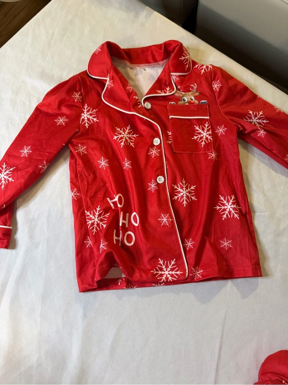 Kids Red Holiday 'Ho Ho Ho' Pajama Set